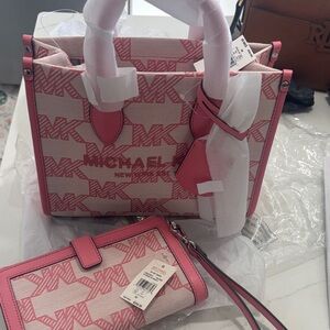 Michael Kors Pink and Cream Satchel